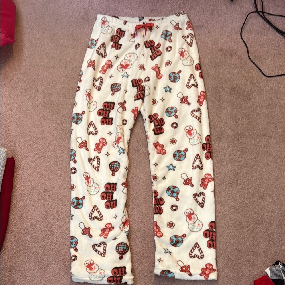 Cozy Cream Christmas Pajama Pants